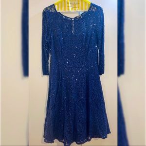 Beautiful Dark Royal Blue Midi Dress for Party